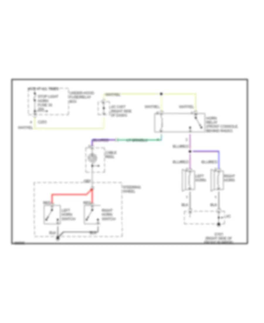 Horn Wiring Diagram for Acura 2.2CL 1997