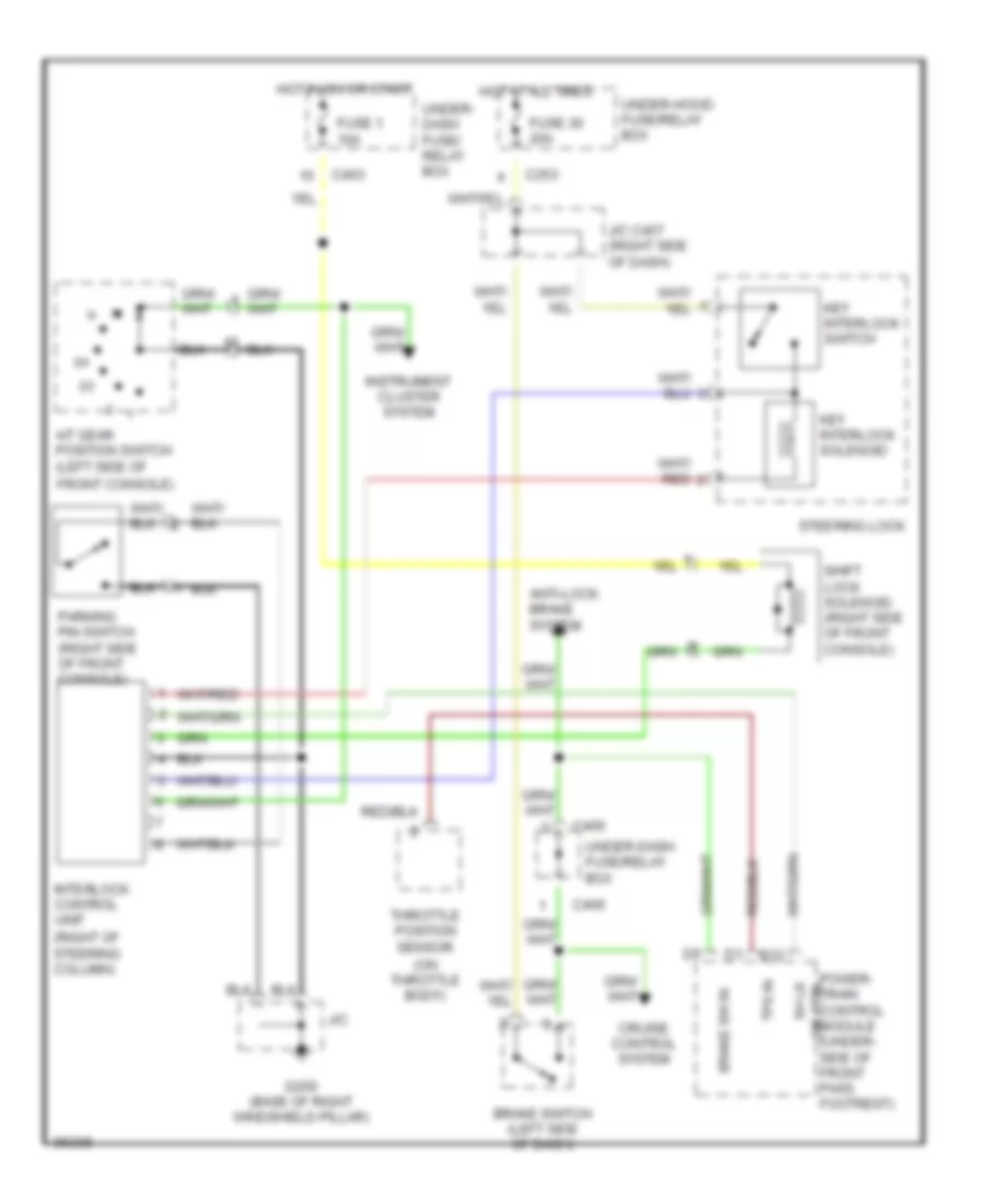 Shift Interlock Wiring Diagram for Acura 2 2CL 1997