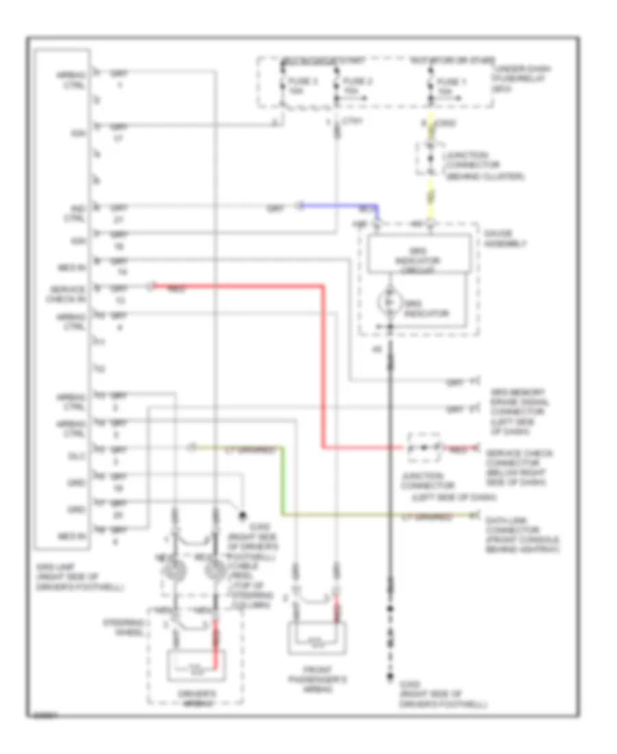 Supplemental Restraints Wiring Diagram for Acura 2.2CL 1997