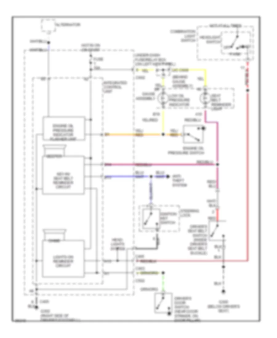Warning Systems Wiring Diagram for Acura 2.2CL 1997