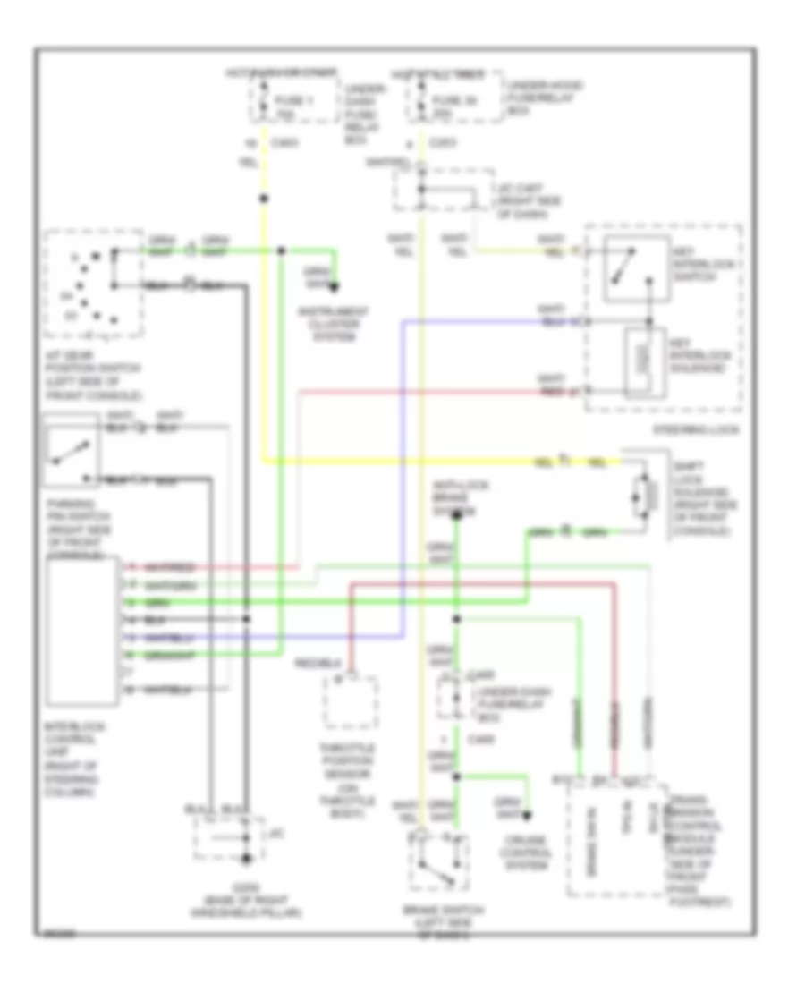 Shift Interlock Wiring Diagram for Acura 3 0CL 1997