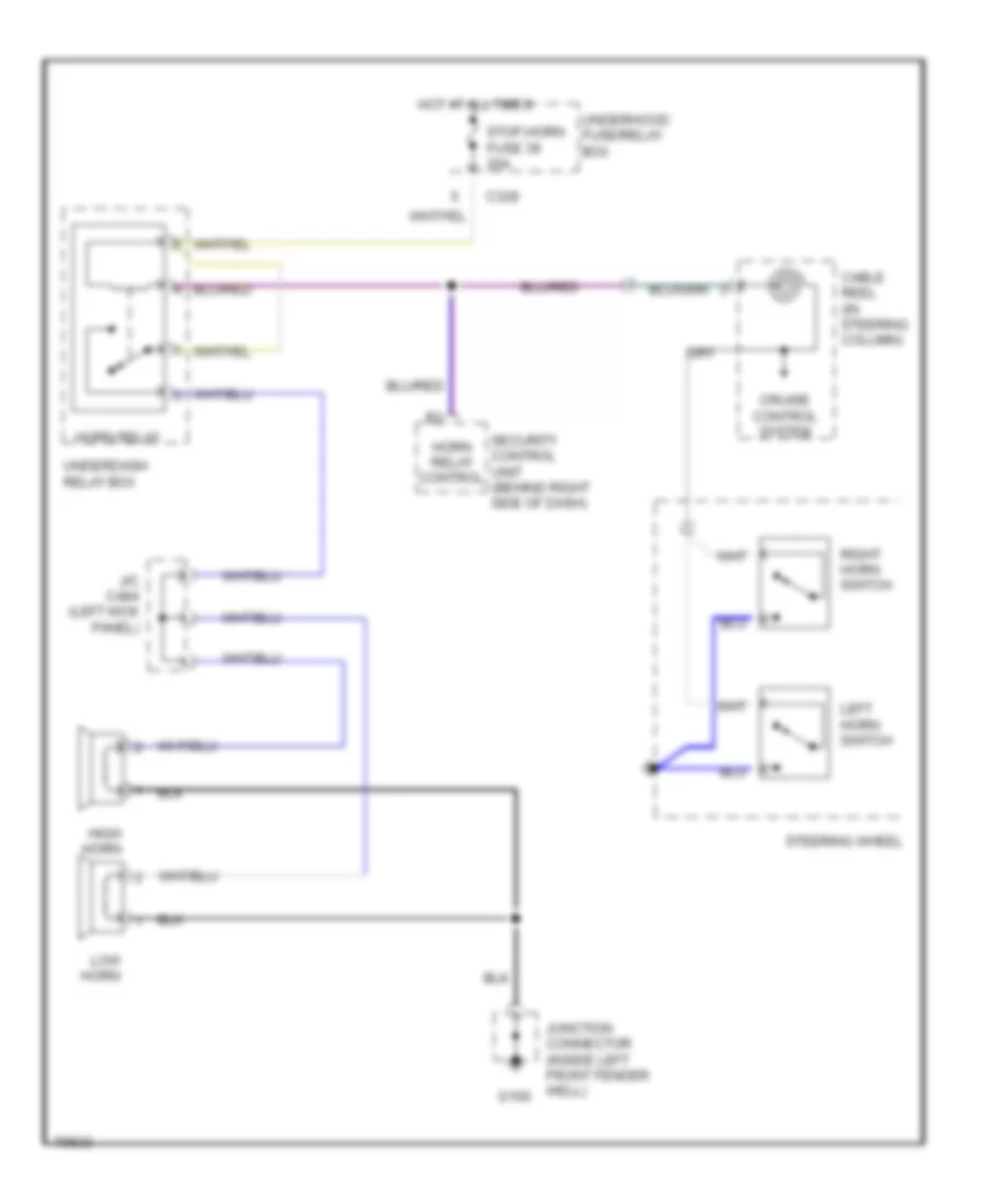 Horn Wiring Diagram for Acura 3 2TL 1997