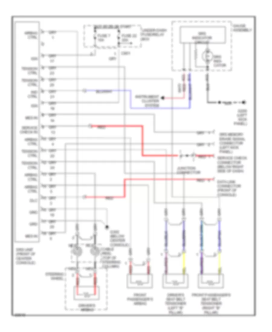 Supplemental Restraints Wiring Diagram for Acura 3.5RL 1997
