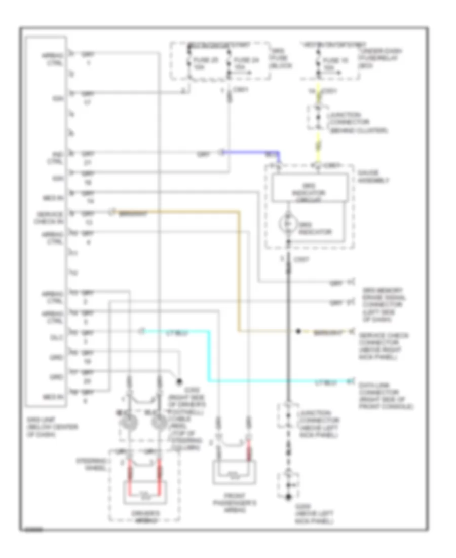 Supplemental Restraints Wiring Diagram for Acura Integra GS 1997