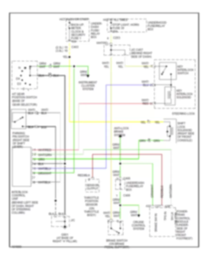 Shift Interlock Wiring Diagram for Acura 2 3CL 1998