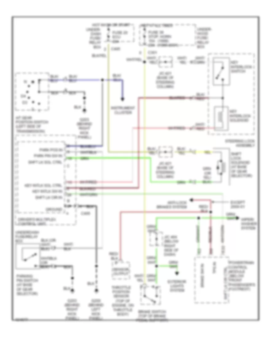 Shift Interlock Wiring Diagram for Acura 3 5RL 1998