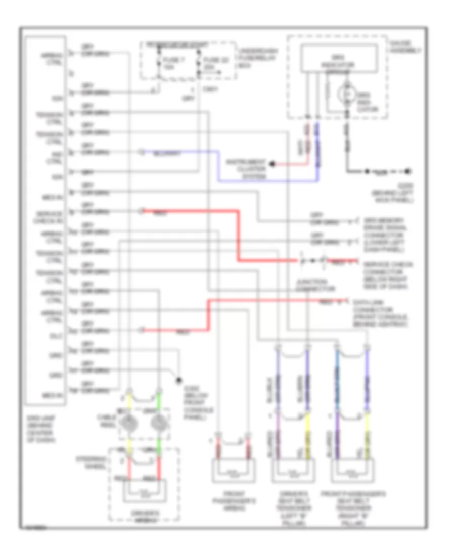 Supplemental Restraints Wiring Diagram for Acura 3.5RL 1998