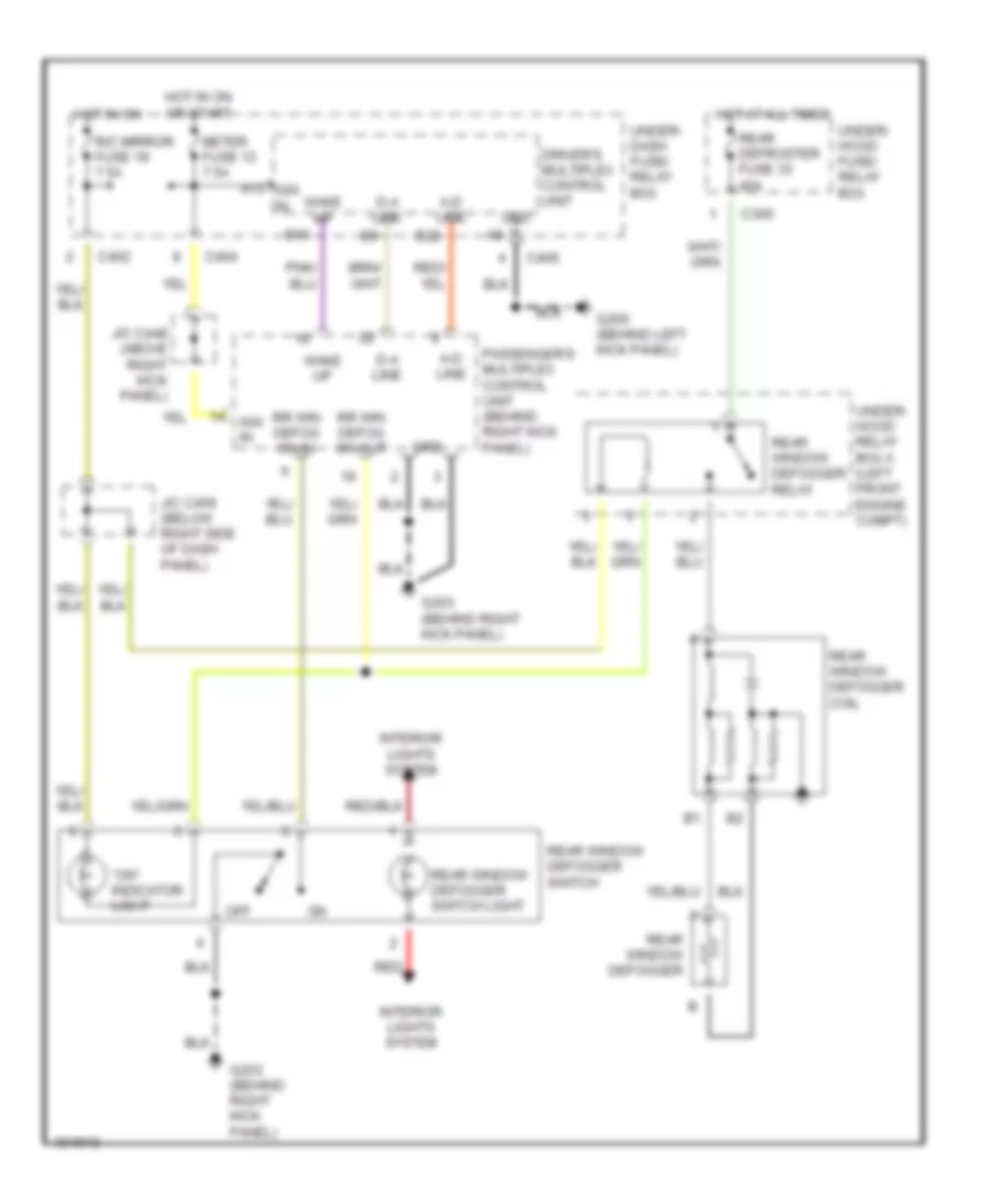 Defogger Wiring Diagram for Acura 3 5RL Special Edition 1998