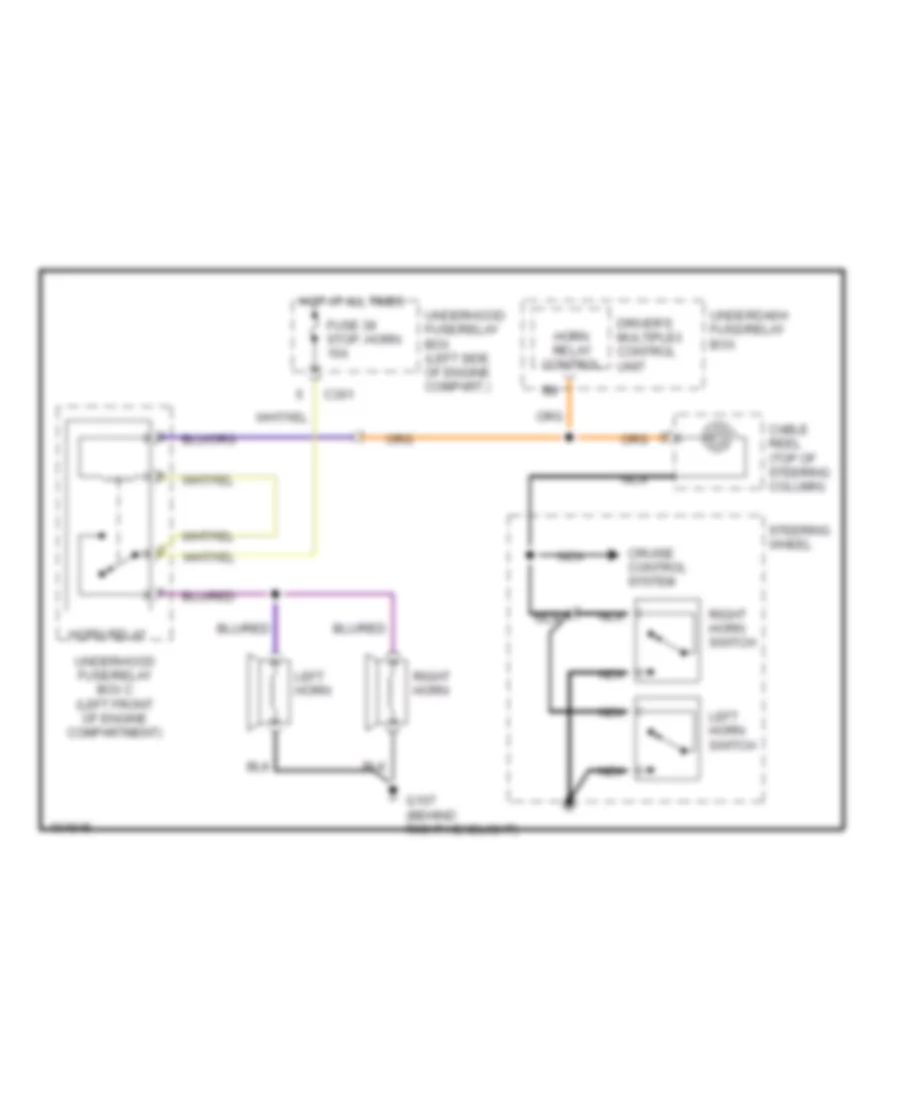 Horn Wiring Diagram for Acura 3.5RL Special Edition 1998