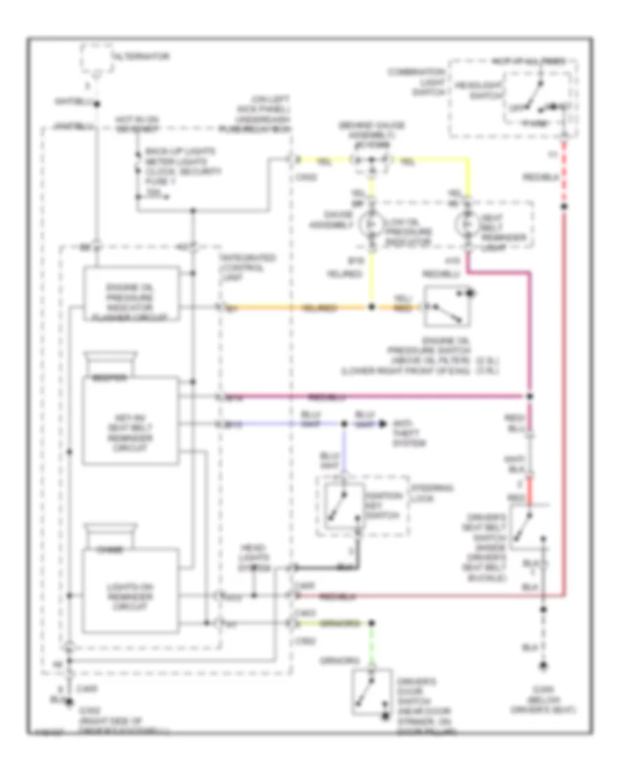 Warning Systems Wiring Diagram for Acura 2.3CL 1999