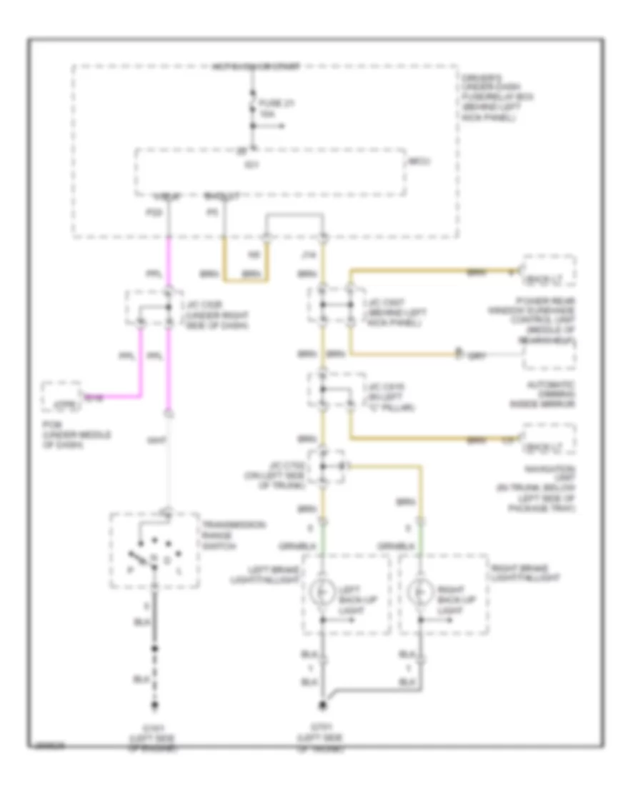Back up Lamps Wiring Diagram for Acura RL 2007