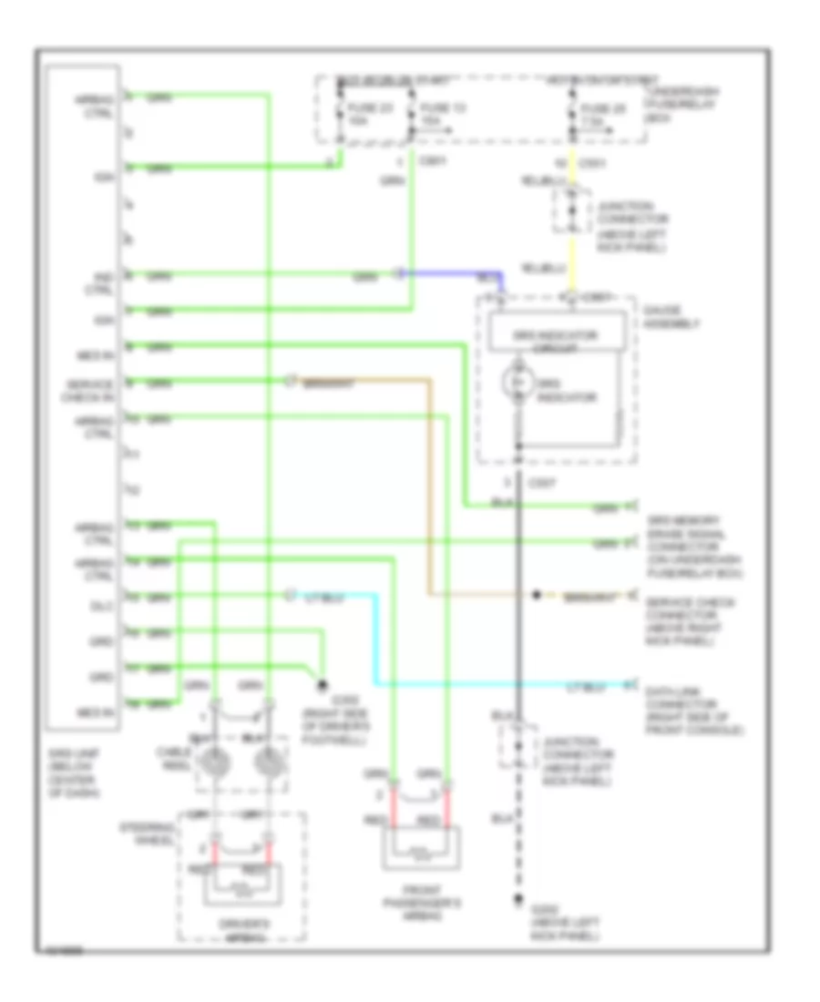 Supplemental Restraints Wiring Diagram for Acura Integra GS 1999