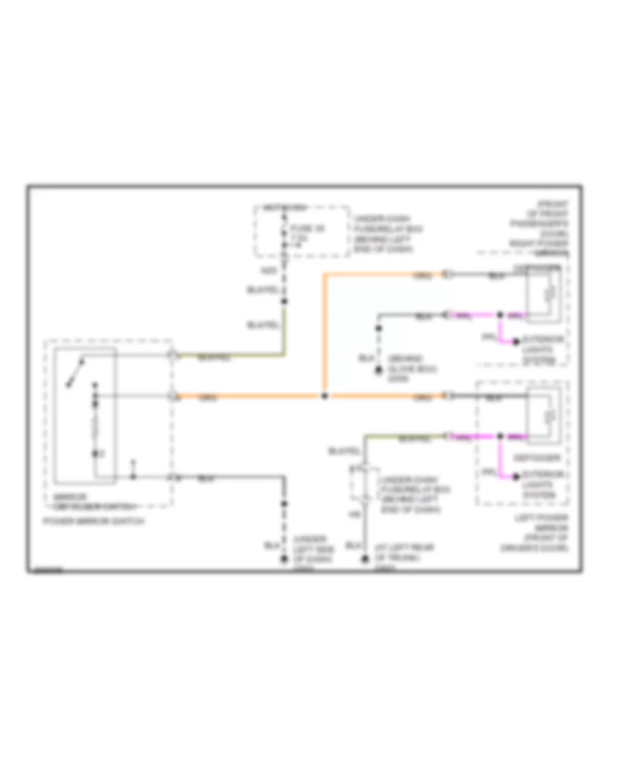 Heated Mirrors Wiring Diagram for Acura TL Type S 2008