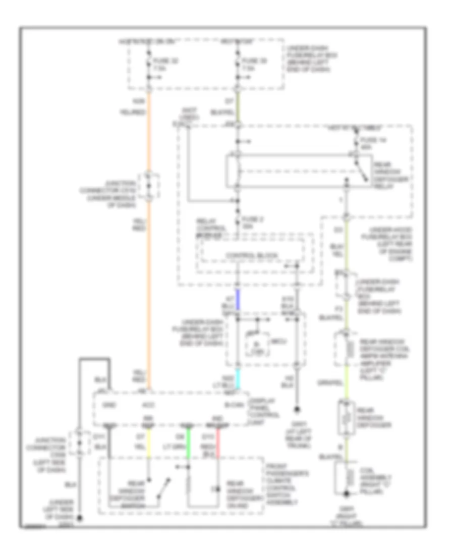 Rear Defogger Wiring Diagram for Acura TL Type S 2008