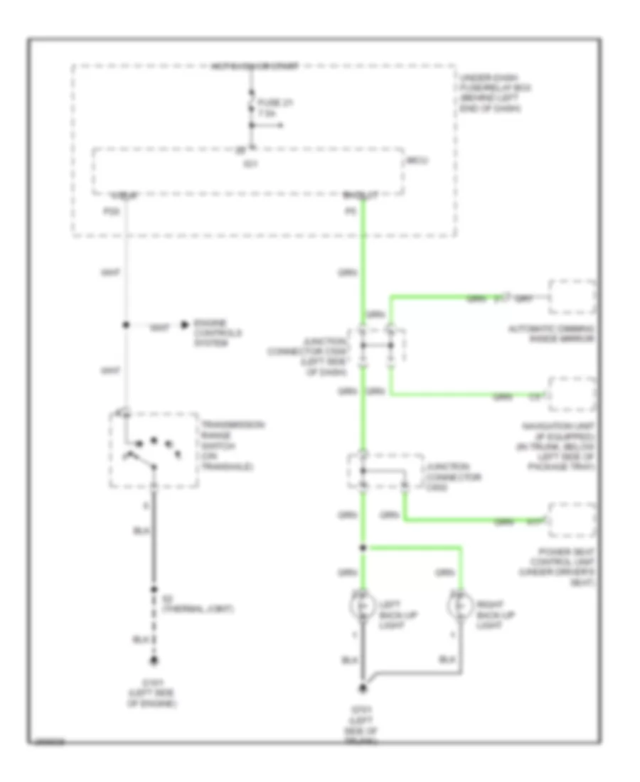 Backup Lamps Wiring Diagram A T for Acura TL Type S 2008