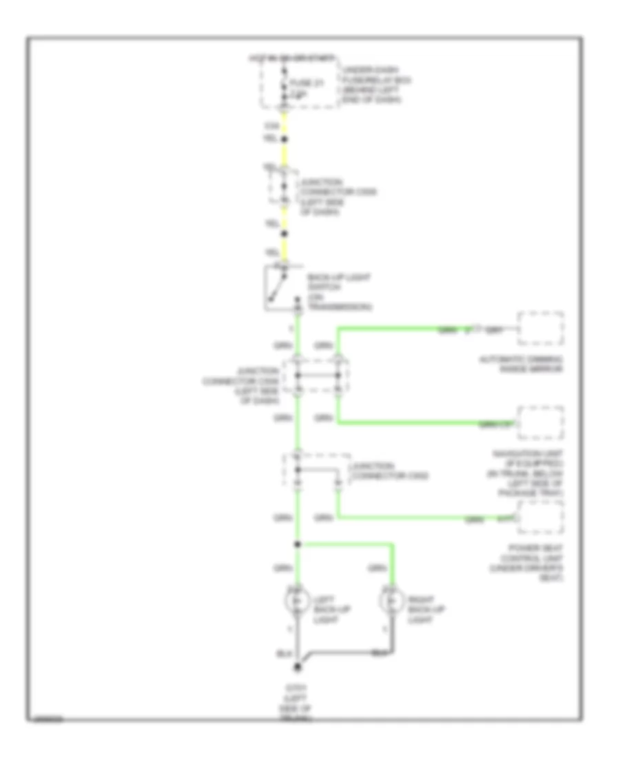 Backup Lamps Wiring Diagram, MT for Acura TL Type S 2008