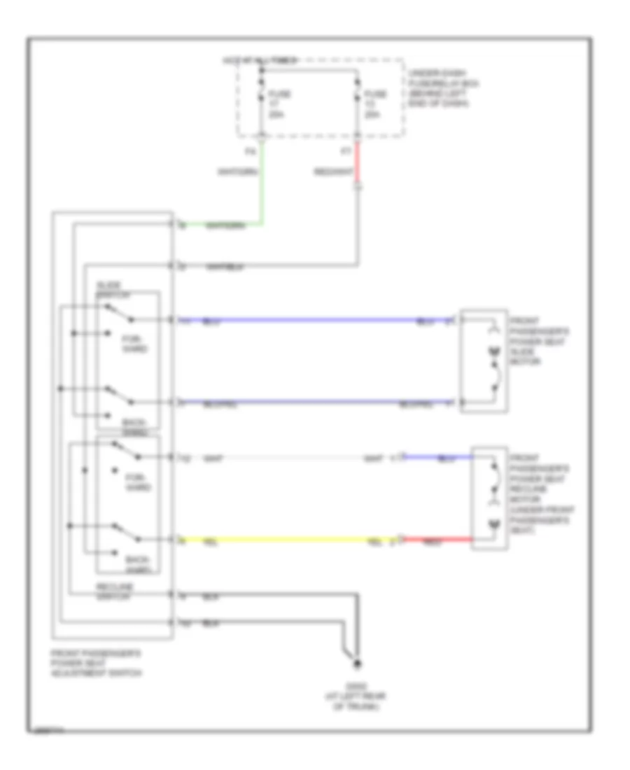 Passenger Power Seat Wiring Diagram for Acura TL Type S 2008