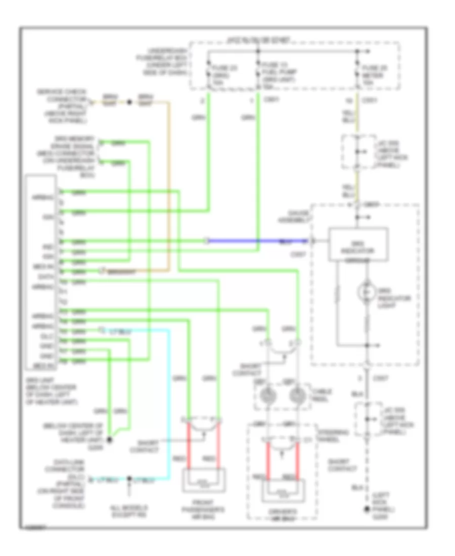 Supplemental Restraints Wiring Diagram for Acura Integra Type R 2000