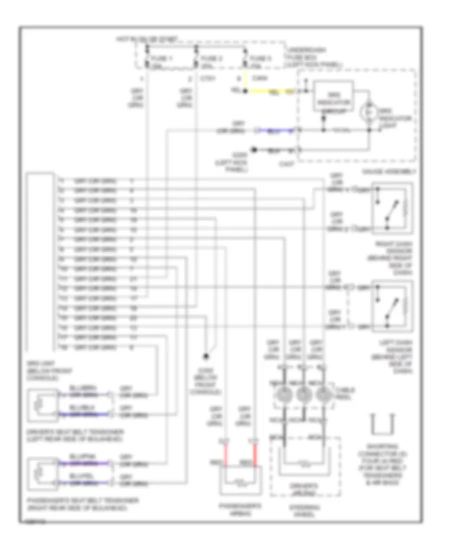 Supplemental Restraints Wiring Diagram for Acura NSX 2000