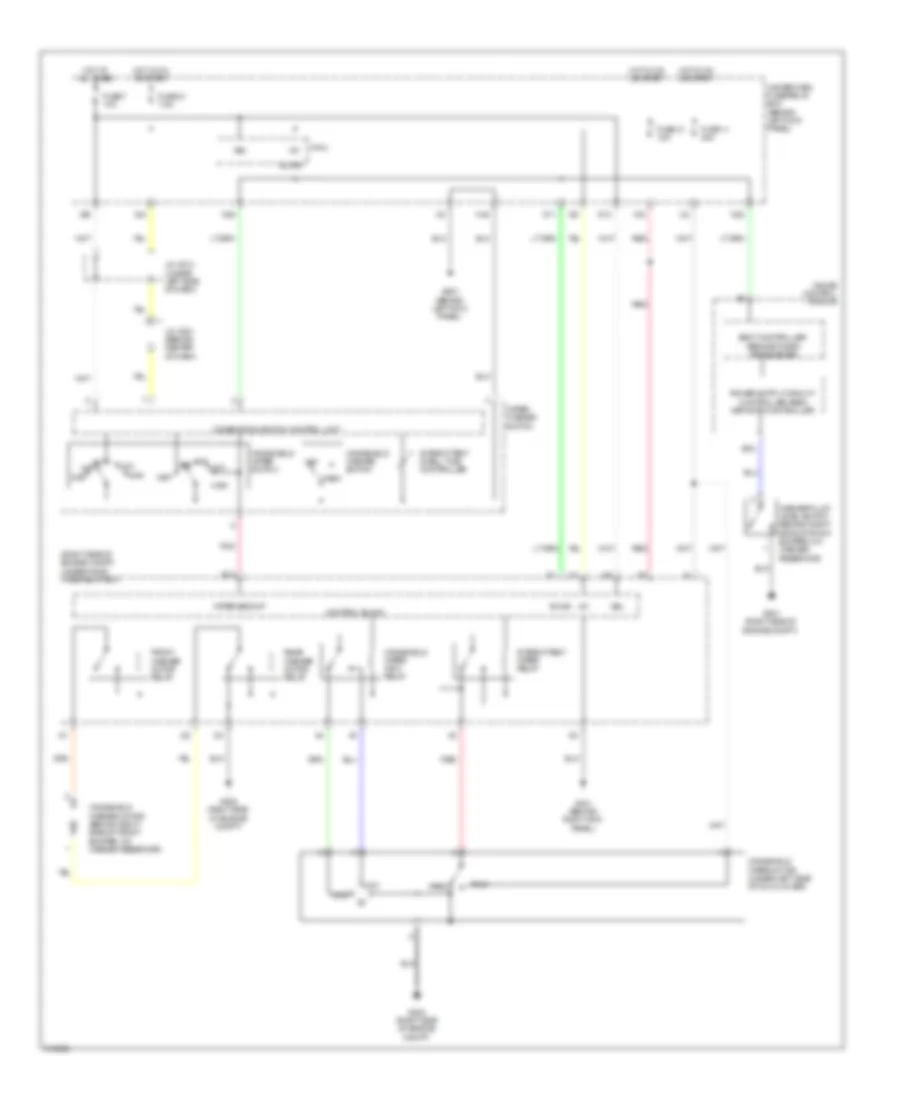 Электросхема передних стеклоочистителей дворников и омывателя лобового стекла для Acura MDX 2009
