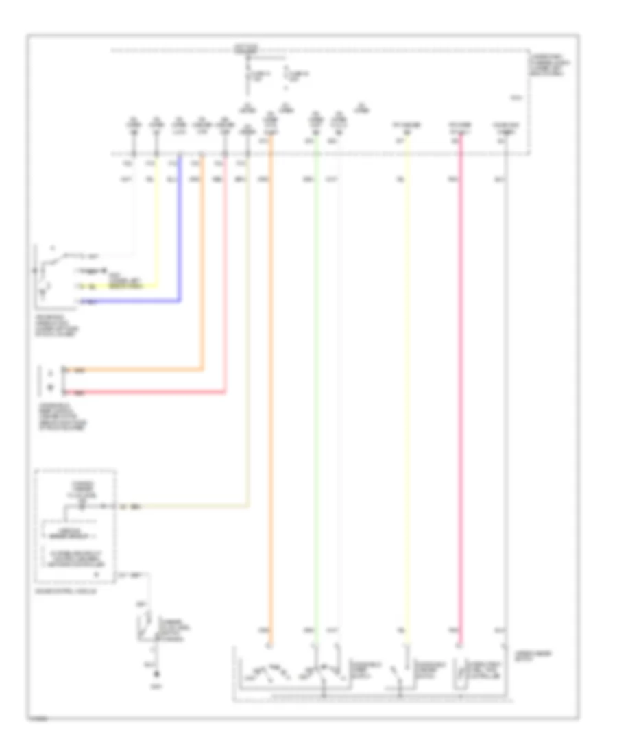 Электросхема передних стеклоочистителей дворников и омывателя лобового стекла для Acura RDX 2009