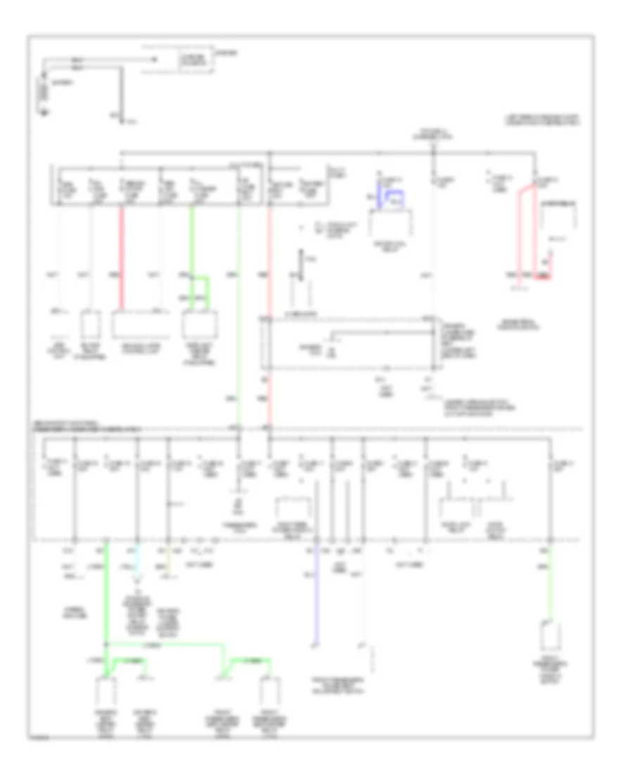 Power Distribution Wiring Diagram, without Keyless Access (1 of 6) for Acura TL 2009