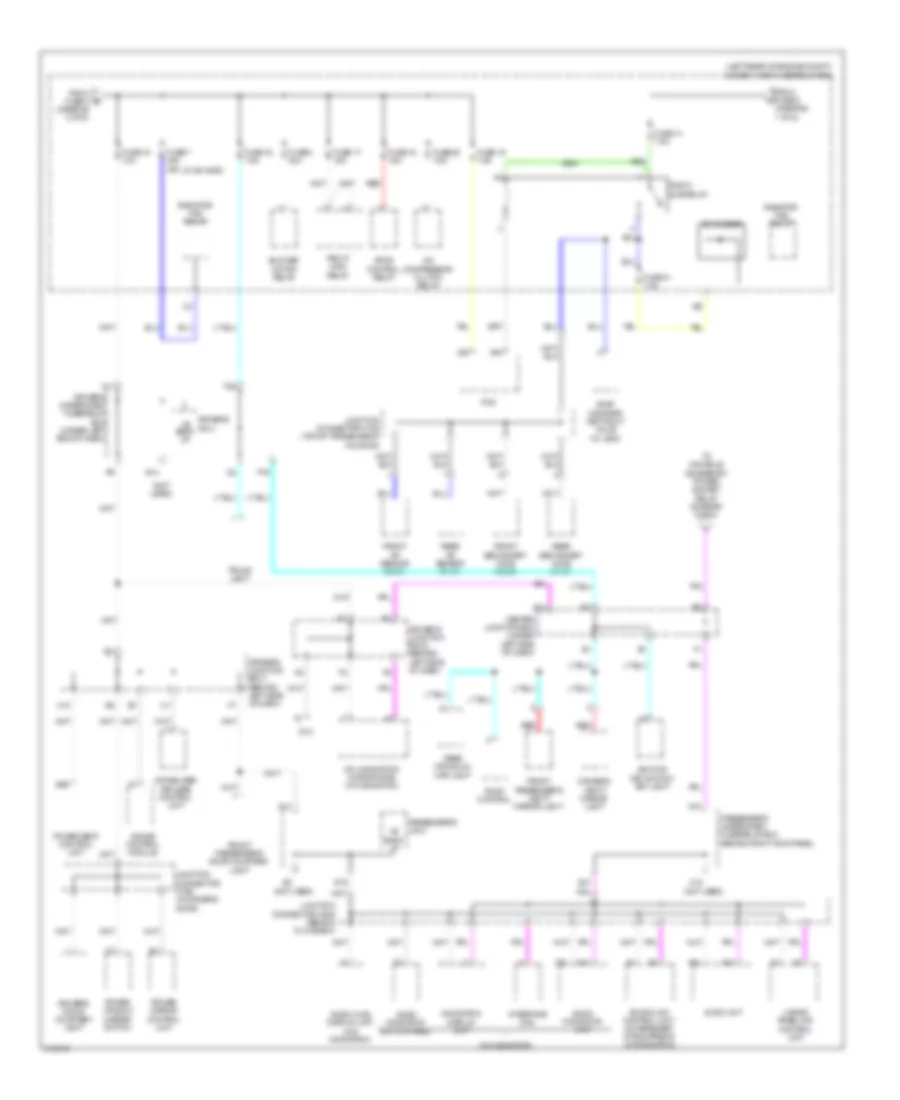 Power Distribution Wiring Diagram, without Keyless Access (3 of 6) for Acura TL 2009