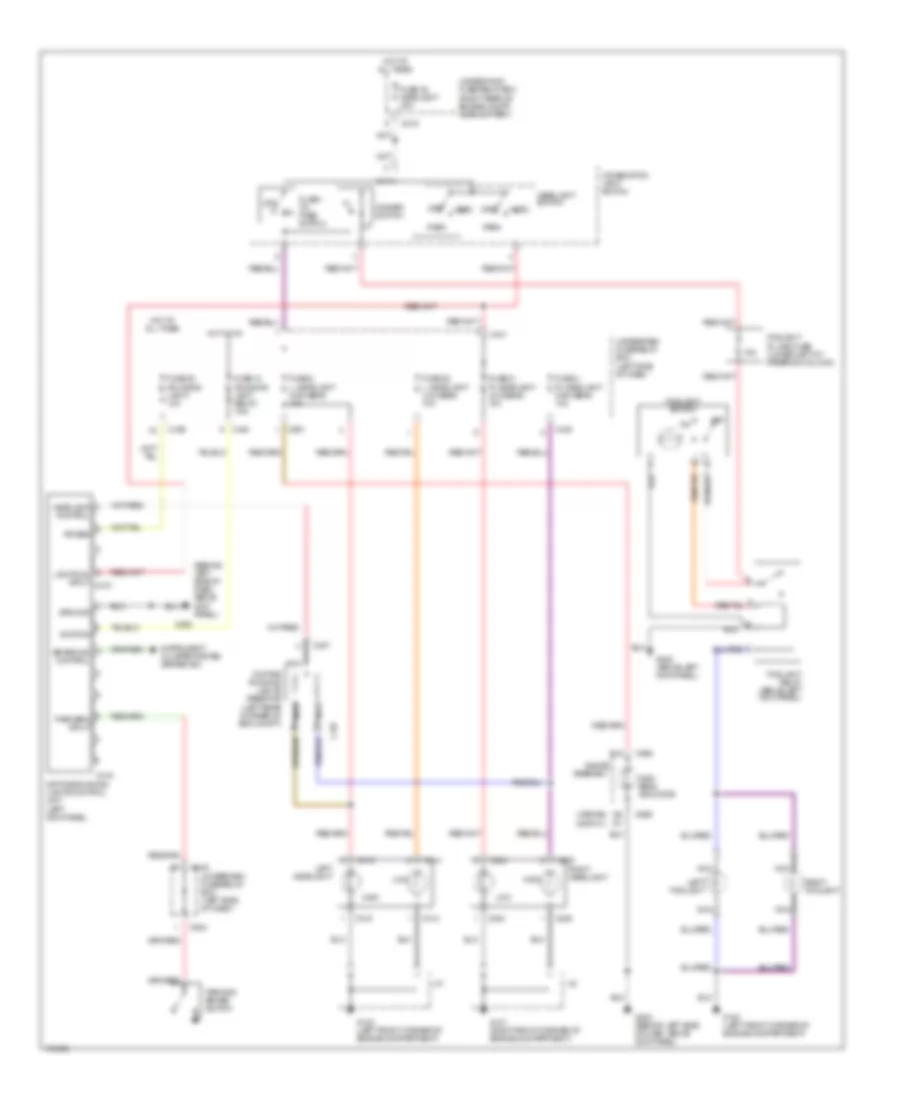 Headlamps  Fog Lamps Wiring Diagram with DRL for Acura Integra GS R 2001