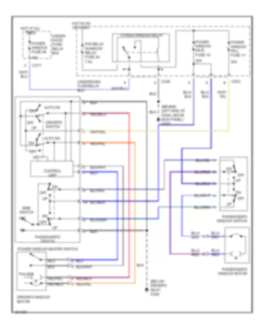 Power Windows Wiring Diagram Hatchback for Acura Integra GS R 2001