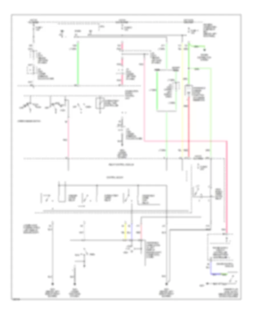 Электросхема передних стеклоочистителей дворников и омывателя лобового стекла для Acura RL 2010