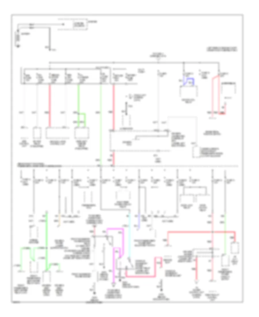 Power Distribution Wiring Diagram with Keyless Access 1 of 6 for Acura TL 2010