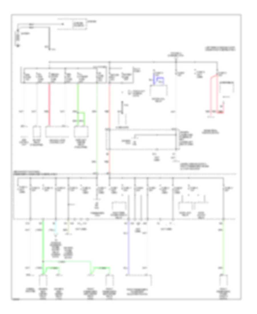 Power Distribution Wiring Diagram, without Keyless Access (1 of 6) for Acura TL 2010