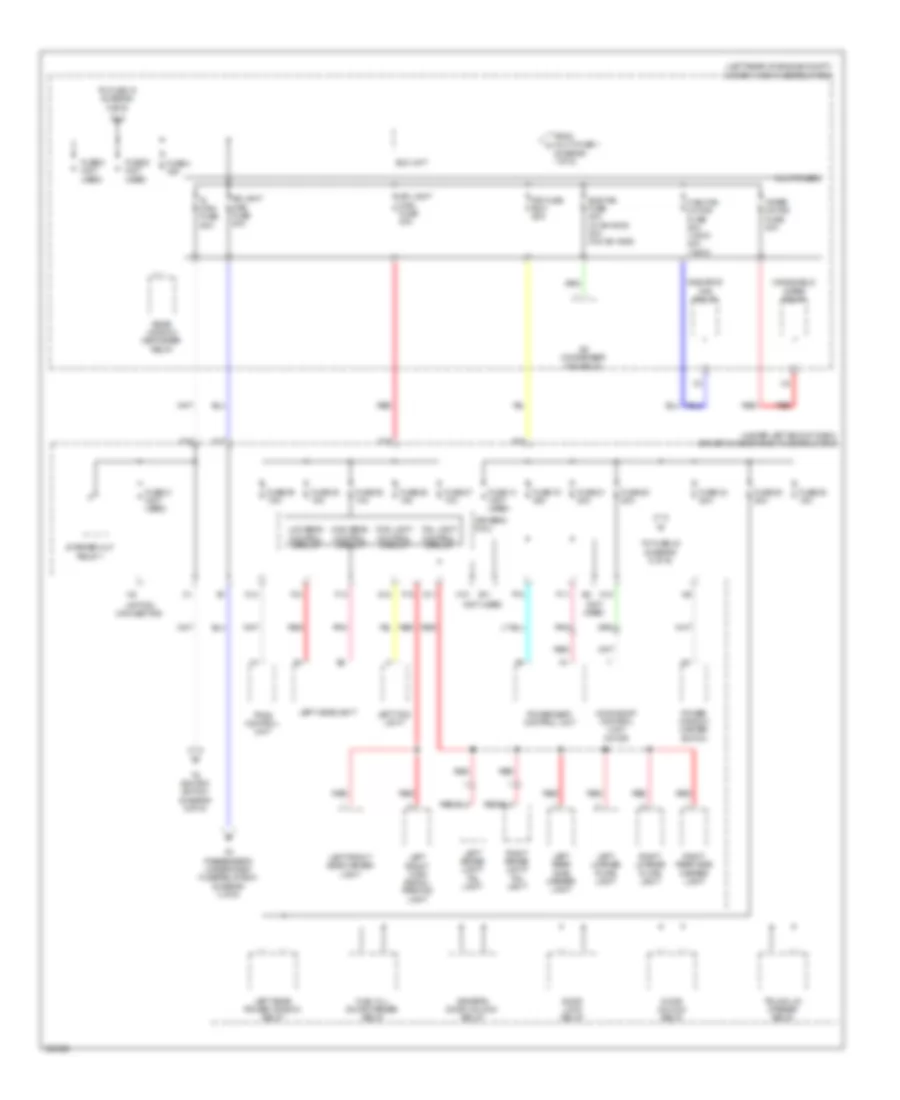 Power Distribution Wiring Diagram without Keyless Access 2 of 6 for Acura TL 2010