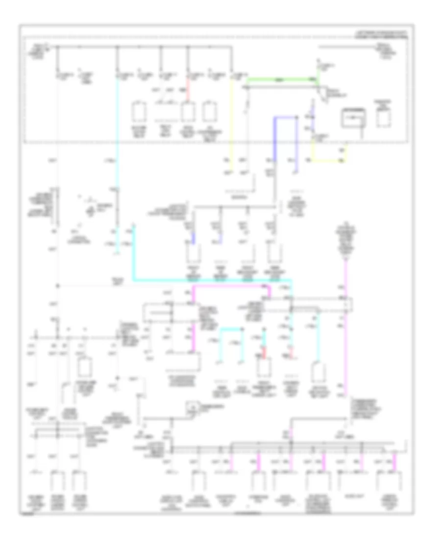 Power Distribution Wiring Diagram, without Keyless Access (3 of 6) for Acura TL 2010