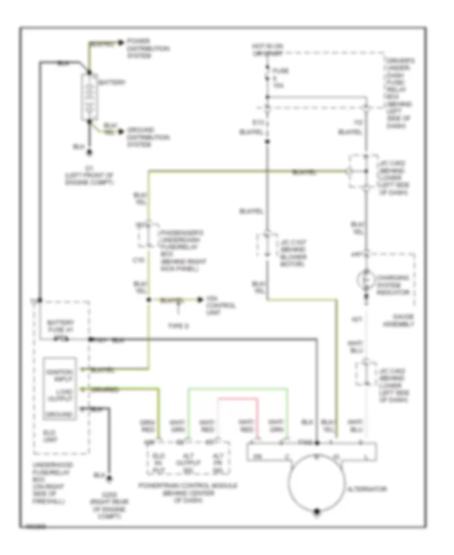 Charging Wiring Diagram for Acura 3 2TL 2002