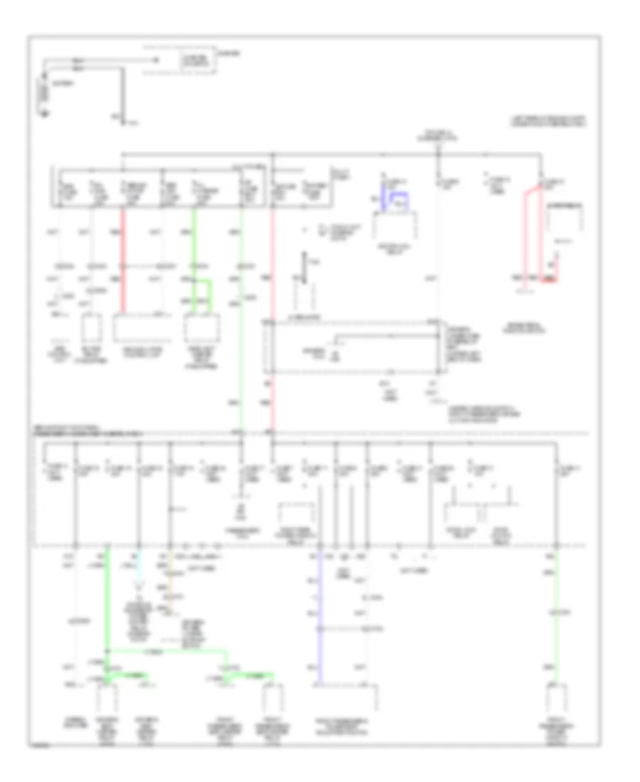 Power Distribution Wiring Diagram without Keyless Access 1 of 6 for Acura TL 2011