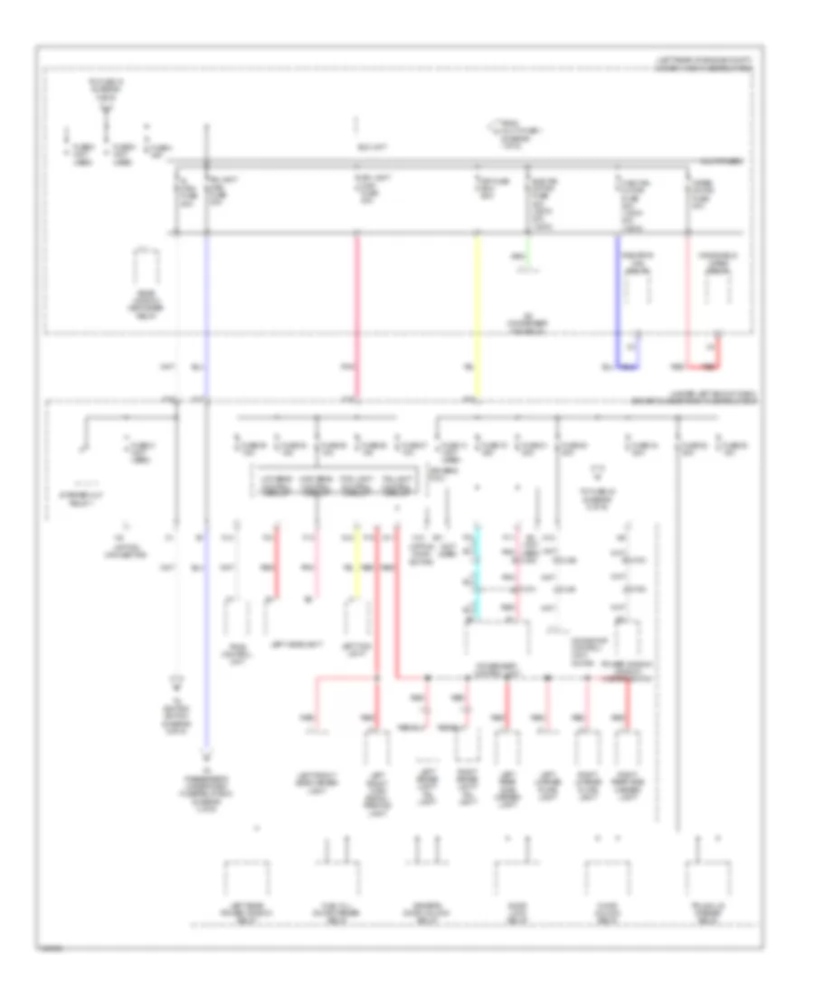 Power Distribution Wiring Diagram, without Keyless Access (2 of 6) for Acura TL 2011
