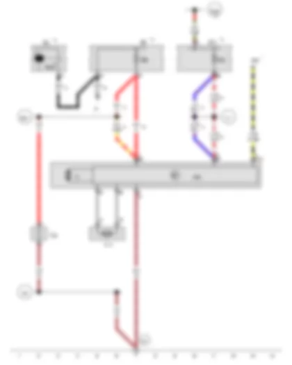 Wiring Diagram  AUDI A1 2012 - Radiator fan control unit - Fuse holder B - Radiator fan - Radiator fan 2