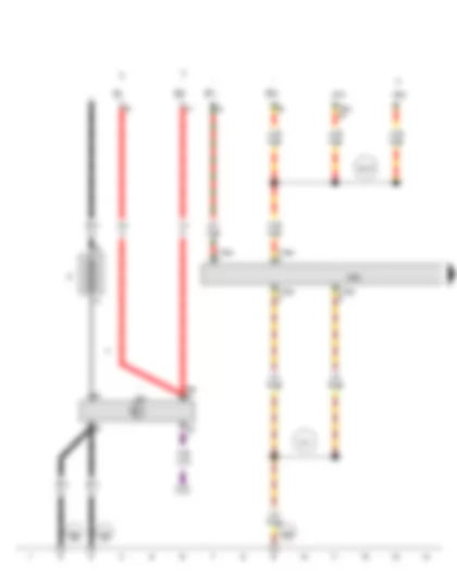 Wiring Diagram  AUDI A1 2012 - Voltage stabiliser - Fuse 1 in fuse holder F