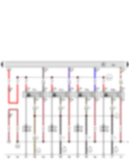 Wiring Diagram  AUDI A1 2014 - Engine control unit - Ignition coil 1 with output stage - Ignition coil 2 with output stage - Ignition coil 3 with output stage - Ignition coil 4 with output stage