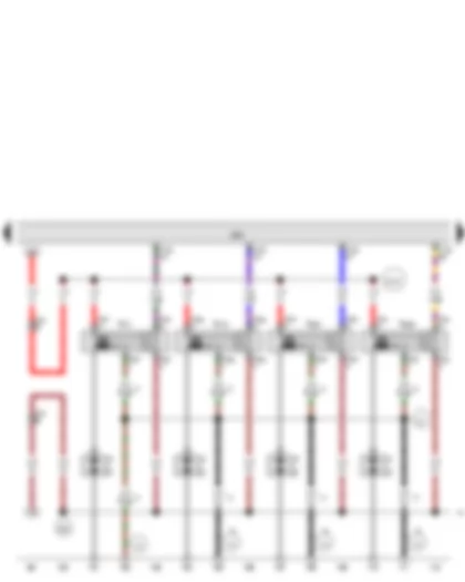 Wiring Diagram  AUDI A1 2015 - Engine control unit - Ignition coil 1 with output stage - Ignition coil 2 with output stage - Ignition coil 3 with output stage - Ignition coil 4 with output stage