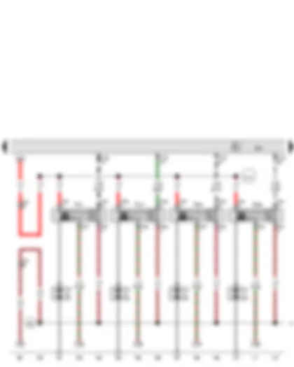 Wiring Diagram  AUDI A1 2016 - Engine control unit - Ignition coil 1 with output stage - Ignition coil 2 with output stage - Ignition coil 3 with output stage - Ignition coil 4 with output stage