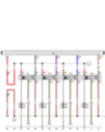 Wiring Diagram  AUDI A1 2016 - Engine control unit - Ignition coil 1 with output stage - Ignition coil 2 with output stage - Ignition coil 3 with output stage - Ignition coil 4 with output stage