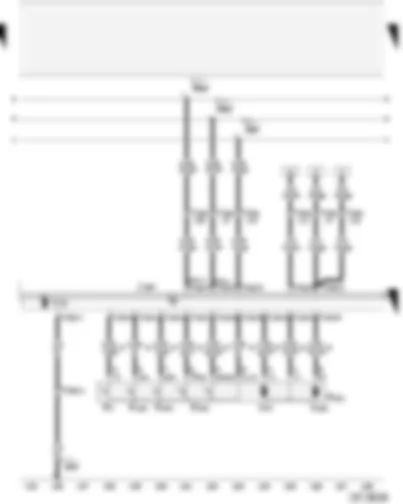 Wiring Diagram  AUDI A2 2004 - Door contact switch - front passenger’s side - central locking lock unit - front passenger’s side - door control unit - front passenger’s side