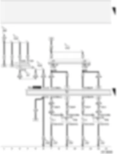 Wiring Diagram  AUDI A2 2005 - Ignition/starter switch - bulb check warning unit - twin filament bulb for left headlight - right headlight range control motor