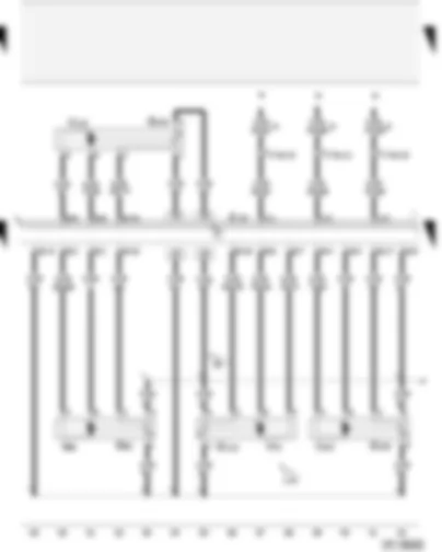 Wiring Diagram  AUDI A2 2003 - Temperature flap control motor potentiometer - central flap control motor potentiometer - defroster flap control motor potentiometer