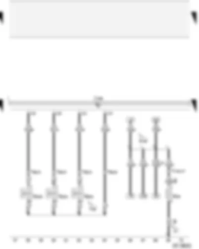 Wiring Diagram  AUDI A2 2004 - Diesel direct injection system control unit - heater element (crankcase breather) - unit injector solenoid valves