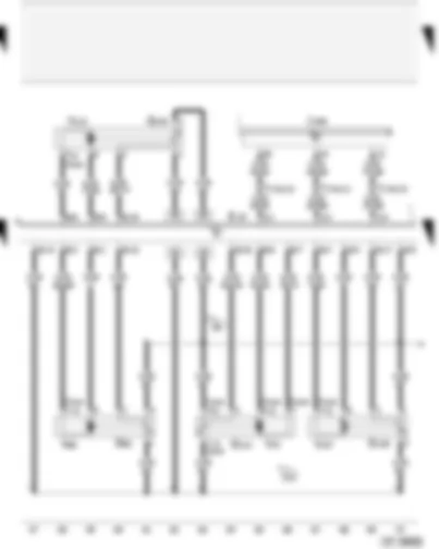 Wiring Diagram  AUDI A2 2004 - Temperature flap control motor potentiometer - central flap control motor potentiometer - defroster flap control motor potentiometer