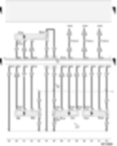 Wiring Diagram  AUDI A2 2004 - Temperature flap control motor potentiometer - central flap control motor potentiometer - defroster flap control motor potentiometer