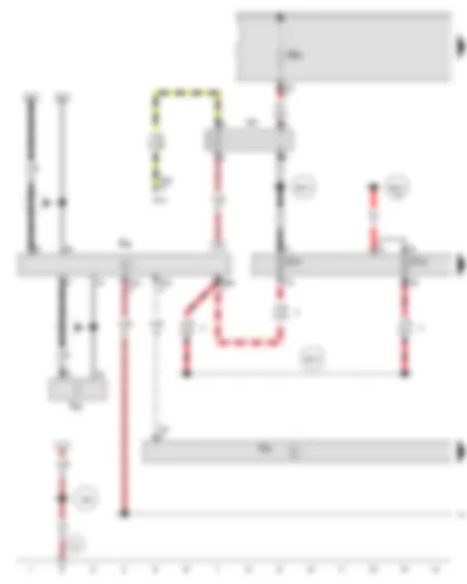 Wiring Diagram  AUDI A3 CABRIOLET 2013 - Terminal 15 voltage supply relay 2 - Telephone transmitter and receiver unit - Telephone aerial - Aerial amplifier for mobile telephone